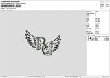 Bg Wings Embroidery File 6 sizes