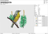 BIRD ON TREE Embroidery File 6 size