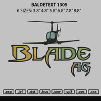 Bladetext 1305 Embroidery File 6 sizes