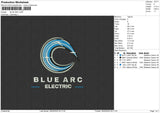 BLUE ARC Embroidery File 6 size