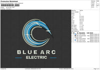 BLUE ARC Embroidery File 6 size