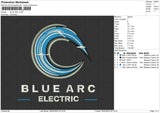 BLUE ARC Embroidery File 6 size