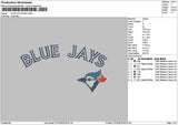 Bluetext Jays Embroidery File 6 sizes