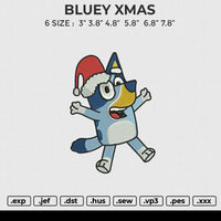 BLUEY XMAS Embroidery File 6 size