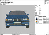 Blue Car 2307 Embroidery File 6 sizes
