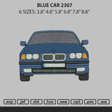 Blue Car 2307 Embroidery File 6 sizes
