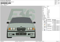 Car E36 Embroidery File 6 sizes