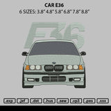 Car E36 Embroidery File 6 sizes