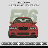 Red Car 46 Embroidery File 6 sizes