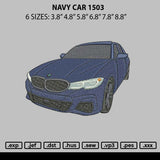 Navy Car 1503 Embroidery File 6 sizes
