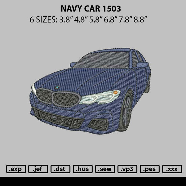 Navy Car 1503 Embroidery File 6 sizes