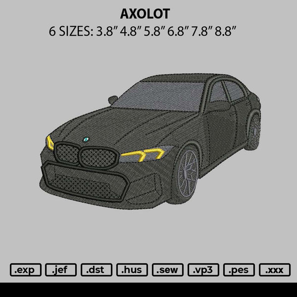 Black Car 2006 Embroidery File 6 sizes