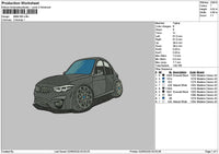 Black Car M3 Embroidery File 6 sizes