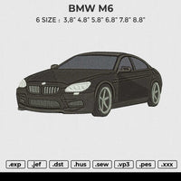 BMW M6 Embroidery File 6 size