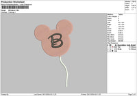 Balloon B Embroidery File 6 sizes