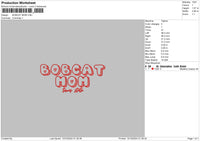 Bobcat Text Embroidery File 6 sizes