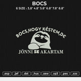 BOCS Embroidery File 6 size