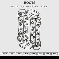 BOOTS Embroidery File 6 size