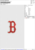 BOSTON LOGO Embroidery File 6 size