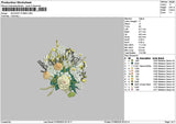 Bouquete 0708 Embroidery File 6 sizes