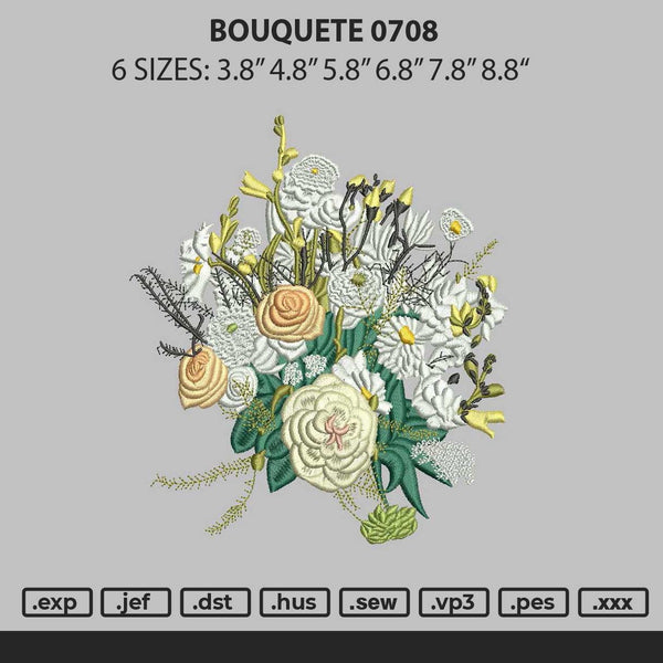 Bouquete 0708 Embroidery File 6 sizes