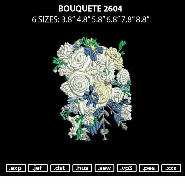 Bouquete 2604 Embroidery File 6 sizes