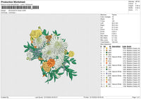 BOUQUETE flower Embroidery File 6 size