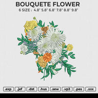 BOUQUETE flower Embroidery File 6 size