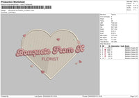 Florist Love Embroidery File 6 sizes