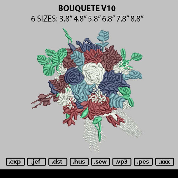 Bouquete v10 Embroidery File 6 sizes