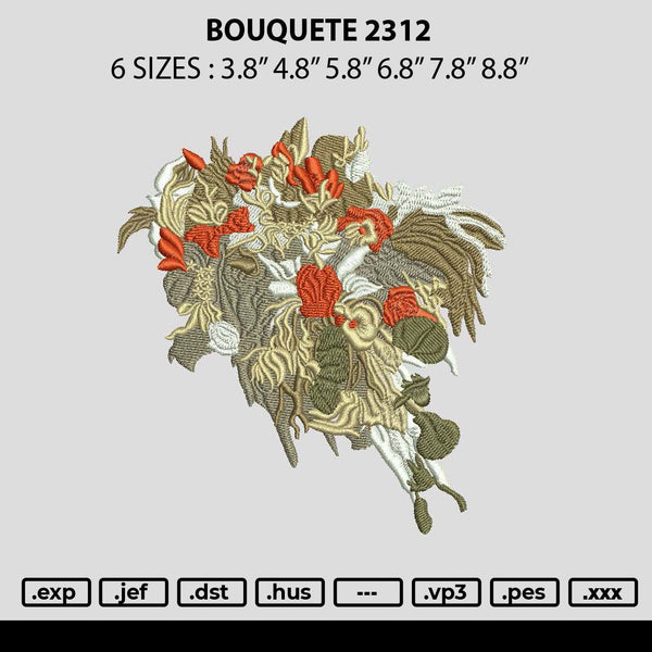 Bouquete2312 Embroidery File 6 sizes