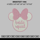 Bridetext 1906 Embroidery File 6 sizes