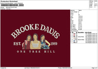 Brooketext Embroidery File 6 sizes