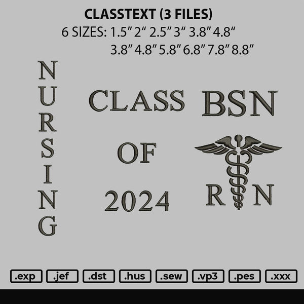 Classtext Embroidery 3 Files