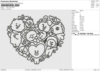 BTS LOVE  Embroidery File 6 size