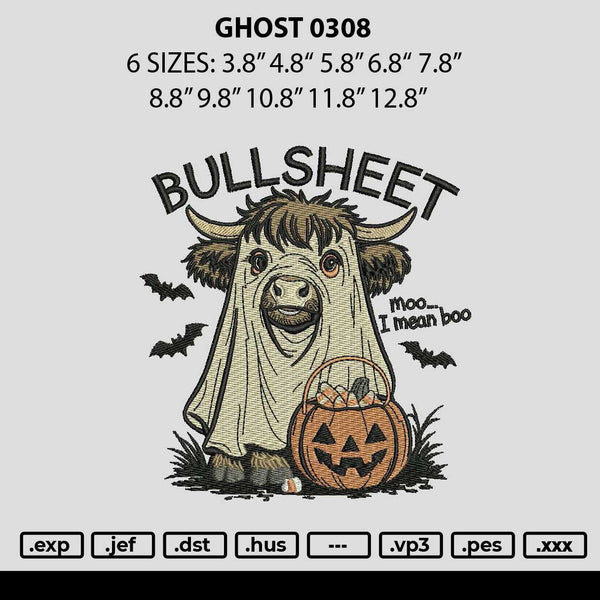 Ghost 0308 Embroidery File 6 sizes