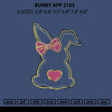 Bunny App 2103 Embroidery File 6 sizes