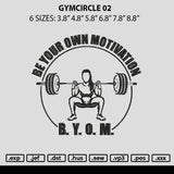 Gymcircle 02 Embroidery File 6 sizes