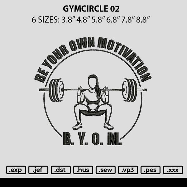 Gymcircle 02 Embroidery File 6 sizes