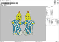 Bananas Embroidery File 6 sizes