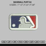 Baseball Puff 02 Embroidery File 6 sizes