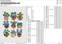Basket ball flowers Embroidery File 6 size