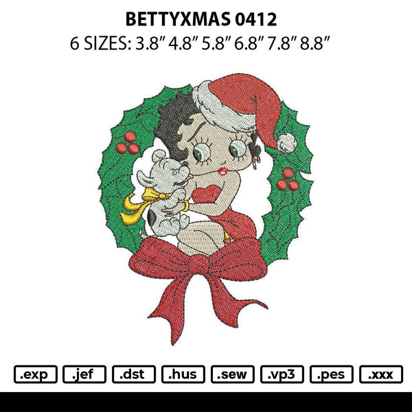 Bettyxmas 0412 Embroidery File 6 sizes