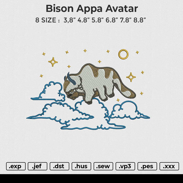 Bison Appa Avatar Embroidery 6 size