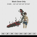 Black Clover only Embroidery File 6 size