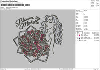 Blooms Text Embroidery File 6 sizes