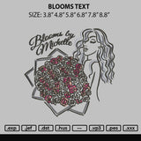 Blooms Text Embroidery File 6 sizes