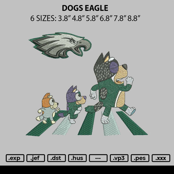 Dogs Eagle Embroidery File 6 sizes