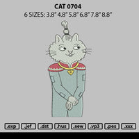 Cat 0704 Embroidery File 6 sizes