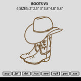 Boots V3 Embroidery File 6 sizes